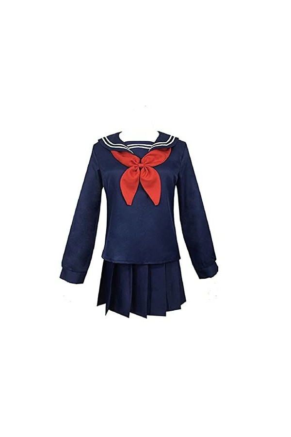 Zhongkaihua Costume de Cosplay Japonais My Hero Academia Himiko Toga - Costume de Marin à Manches Longues pour Halloween