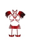 BANSSGOTH Femmes Plumes épaulette Harnais Soutien-Gorge à lanières Complet du Corps en Cage Porte-Jarretelles Ensemble Festiv
