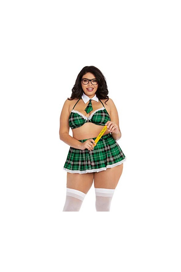 Green Plaid Schoolgirl Bedroom Costume