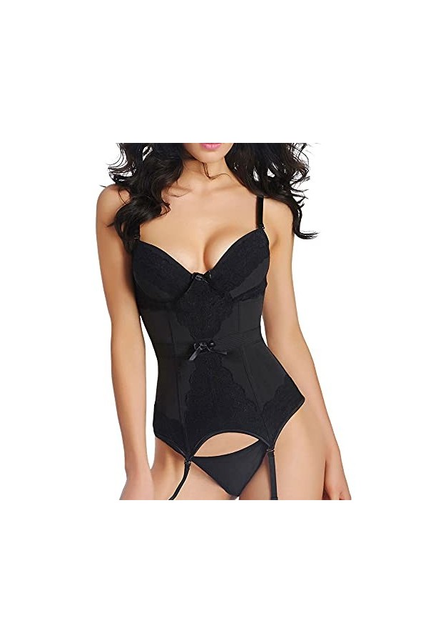 Perspective Sexy Blanc Noir Corset Gilet sous-vêtements pour Femmes Porte-Jarretelles Amovible Collants Sexy sous-vêtements c