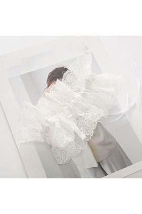 GOOFFY WXYNHHD Femmes Sexy Volants Broderie Dentelle Florale Cuisse jarretière Strass Ruban nœud Papillon Blanc élastique Jam