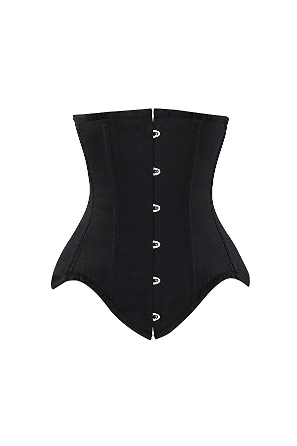 Corset Push Up Underbust Femme - Classique Noir Tummy Control Bustier Waist Trainer Fat Burner Body Shaper, Sexy Party Nightc