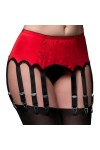 Nylon Dreams NDL13 Porte-jarretelles avec 12 sangles avant en dentelle taille S, rouge 