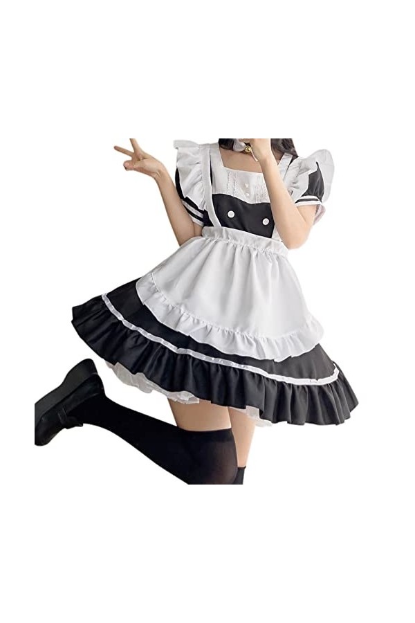 UYUH Tenue de soubrette tendance pour femmes - Tenue de soubrette mignonne - Costume de costumade - Manches courtes bouffante