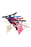 VPbao Dentelle Taille Basse String Femme Érotique Ficelle 4Pcs Aléatoire
