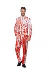 Blood Drip Suit, Red, with Jacket, Trousers & Tie, XL 