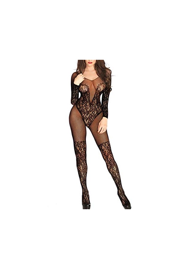 RWRAPS sous-vêtements créatifs Collants pour Femmes Collants Grande Taille sous-vêtements Pyjamas Sexy Couleur: Noir, Taille