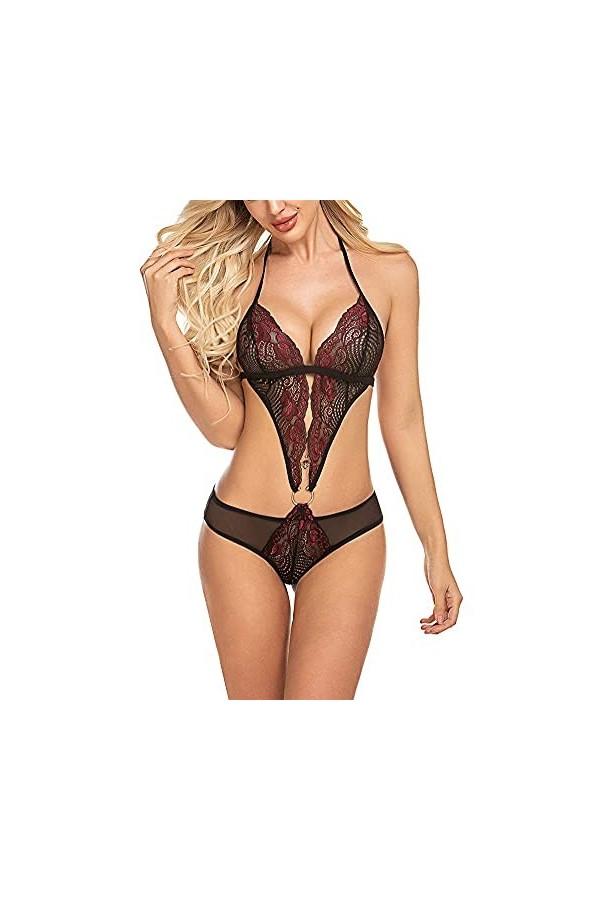 RWRAPS Body Sexy de Grande Taille - Chemise de Nuit Extensible pour Femme - sous-vêtements en Dentelle - sous-vêtements créat