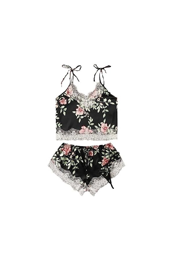 Lingerie Sexy pour Femmes, Filet de Poisson, Bretelles brodées, Motif Floral, érotique, Soutien-Gorge à Fleurs, Ensemble de L