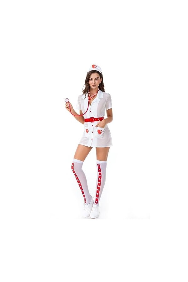 MOLUCI Femmes Sexy Infirmière Cosplay Costume Ensemble de Lingerie Transparent Glace Soie Vilaine Infirmière Uniforme Jeu de 