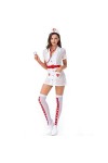 MOLUCI Femmes Sexy Infirmière Cosplay Costume Ensemble de Lingerie Transparent Glace Soie Vilaine Infirmière Uniforme Jeu de 