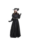 Costume de jeu de rôle gothique pour femme - 6 pièces - Robe sexy - Longueur genou - Noir - XL