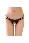 ZUOLUO Femmes Culottes Sexy Slips Sexy Tongs Imprimé Léopard Strings Culottes Respirantes String Passion Lingerie Sexy pour L