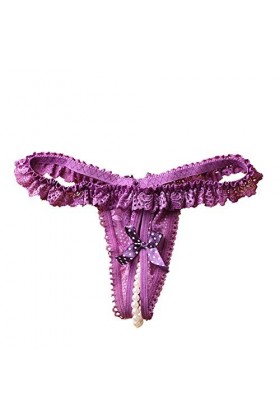 ppactvo String Femme Sexy Tanga String Dentelle pour Femme String Ouvert À lentrejambe Pyjama Femme Sexy Body Femme Sexy Cul