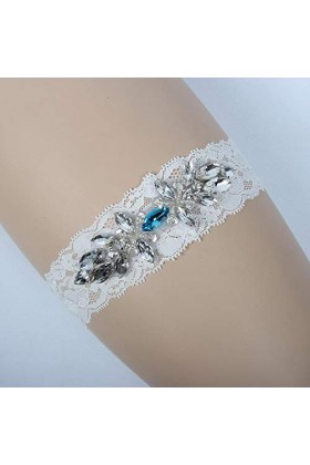Jarretière en Cristal de Mariage, Accessoires de Mariage Porte-Jarretelles en Dentelle avec Boucle de Jambe-Blanc_5pcs, jarre