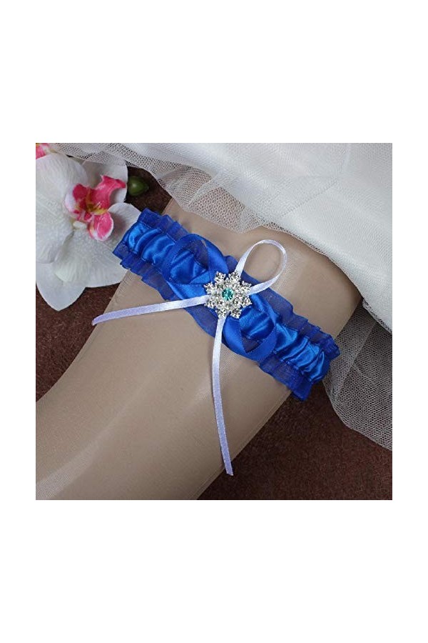 Accessoires mariée jarretière de Mariage, Jambe de Mariage avec Porte-Jarretelles en Dentelle élastique-Blanc_5pcs, Robes de 