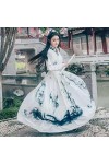 JIMINISO Peinture à lencre Noire Hanfu Hommes/Femmes Chinois Traditionnel Adulte Halloween Cosplay Costume déguisement pour 