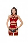 Pentagram Full Body Harness Bra Women Lingerie Cage Set Punk Jarretière Ceinture Poitrine Festival Rave Gothique Tissu Extens