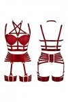Pentagram Full Body Harness Bra Women Lingerie Cage Set Punk Jarretière Ceinture Poitrine Festival Rave Gothique Tissu Extens
