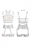 Pentagram Full Body Harness Bra Women Lingerie Cage Set Punk Jarretière Ceinture Poitrine Festival Rave Gothique Tissu Extens