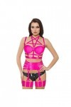Pentagram Full Body Harness Bra Women Lingerie Cage Set Punk Jarretière Ceinture Poitrine Festival Rave Gothique Tissu Extens