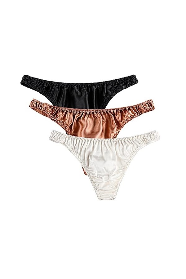 LUANAYUN-PHONE CASE Charmant Hommes Satin Soie sous-vêtements Lingeries Lowe Taille T Retour G Cordes et Culottes de String 