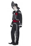 Smiffys BR43738XS Day of The Dead Señor Bones Costume, Homme, Noir, XS – Taille 76,2 à 81,3 cm