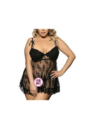 RWRAPS Soutien-Gorge en Acier pour Femmes, Chemise de Nuit à Bretelles, Pyjama Transparent Sexy, sous-vêtements Confortables,