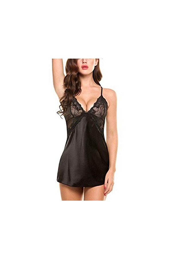 RWRAPS sous-vêtements créatifs Pyjamas pour Dames Pyjamas en Dentelle satinée Pyjamas Pyjamas Pyjamas pour Femmes Pyjamas pou