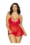 Dreamgirl Nuisette et String Rouge - DG12701RED - Taille Unique - OS, Rouge