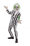 Smiffys 81025 Beetlejuice Costume pour homme, noir et blanc, taille M 96,5 à 101,6 cm
