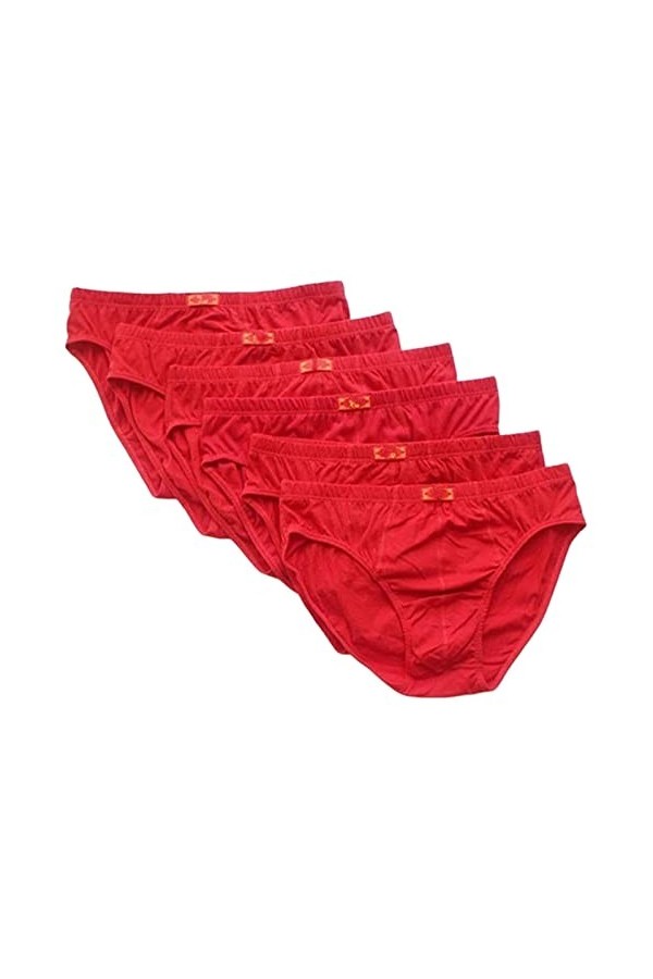 XKUN Slip Homme Cotton Plus Taille Solide Sexy Sexy Sexy Homme 5XL / 6XL 6 Paquets-6Pcs WU,4XL 80-95Kg