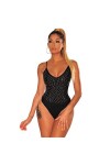 Érotisme Sexe Et Sensualité Sexy Black Lingerie Nightwear sans Manches Strass Porno Body Sex Clothing-Black_L