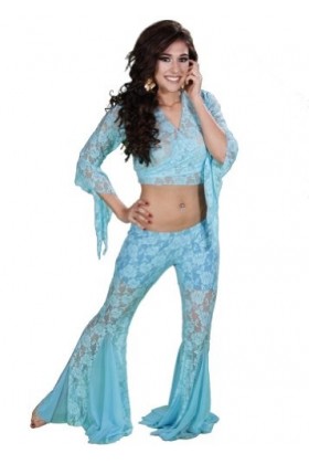 Miss Belly Dance Ensemble de costume Belly Dance en dentelle pour femme et Top en dentelle | it Up, turquoise, Small / Medium