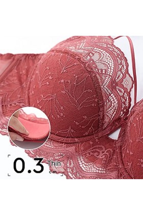 Ensemble de lingerie sexy Taille Soutiens-gorge en dentelle et ensembles de culottes pour femmes Broderie fine Push Up Ensemb