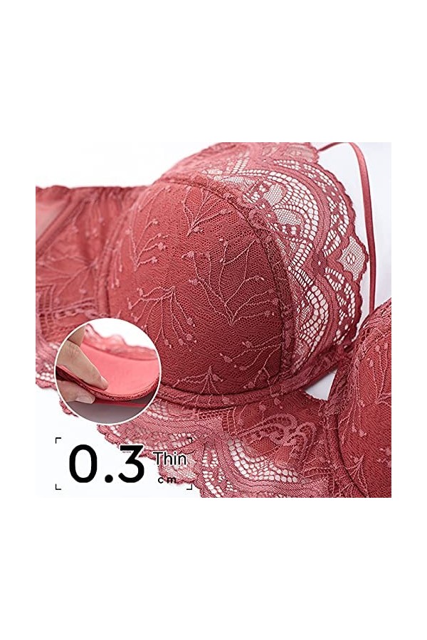Ensemble de lingerie sexy Taille Soutiens-gorge en dentelle et ensembles de culottes pour femmes Broderie fine Push Up Ensemb