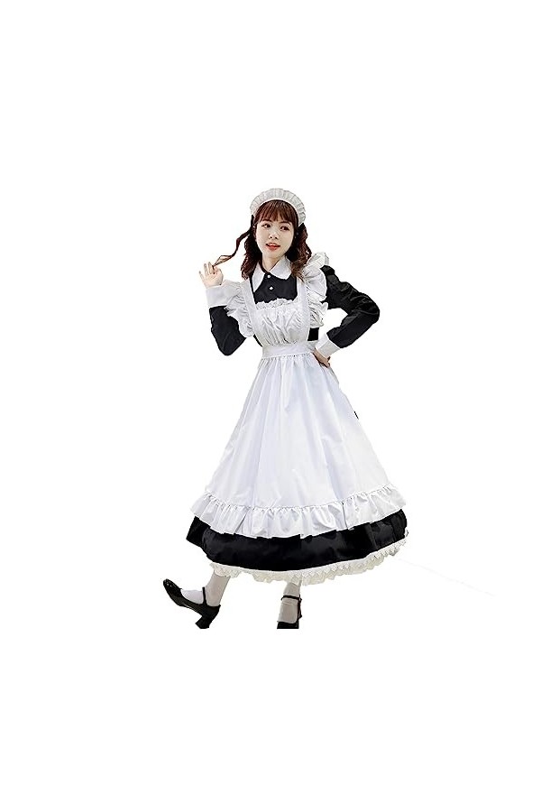 yiouyisheng Costume sexy pour femme de chambre - Costume de femme de chambre française - Robe Kawaii sexy - Costume de cospla
