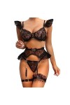 VETCS Ensemble de Lingerie Sexy pour Femmes Nounours Poupée Ensembles de Lingerie Brodés Floraux en Dentelle de sous-Vêtement