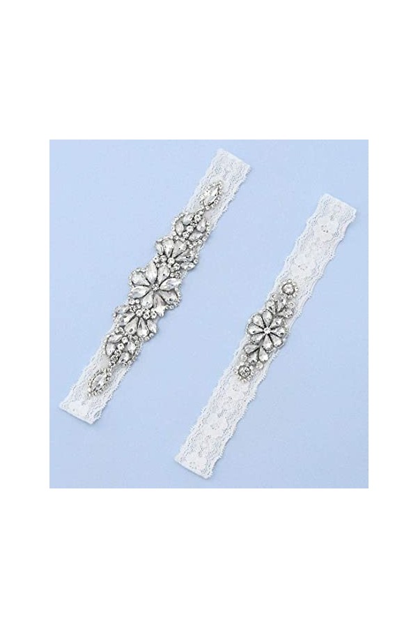 Cadeaux Jarretière personnalisée,Accessoires de Mariage Nuptiale Strass Dentelle Boucle de Jambe Jarretière-THS464_5pcs,Jarre