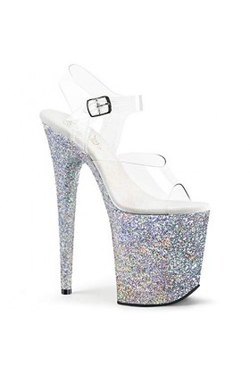 Pleaser FLAMINGO-808LG CLR/SLV Multi Glitter UK 4 EU 37 