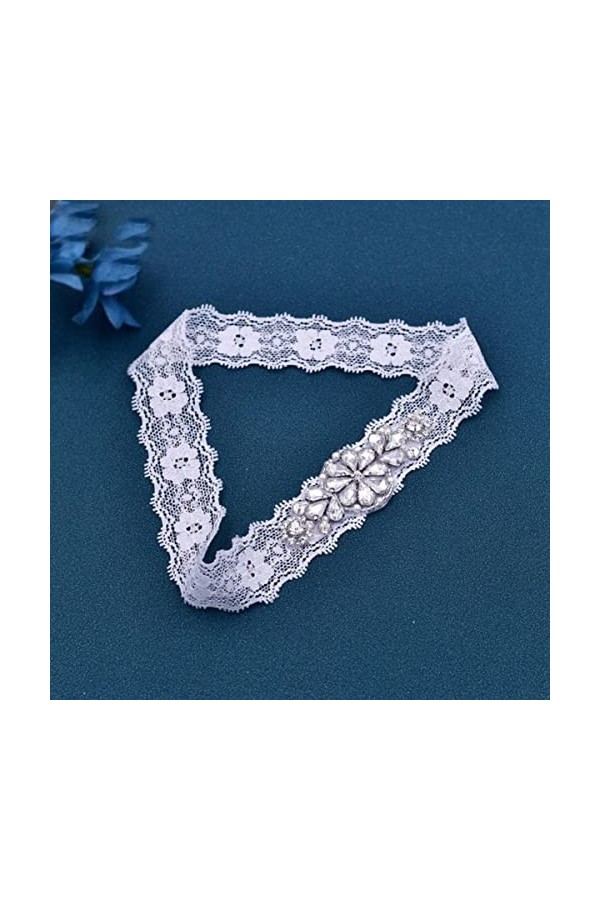 Mariage mariée Cuisse élastique jarretière Blanc Dentelle Jambe Anneau Brillant Sexy décoration Ceinture Maison fête Femmes d