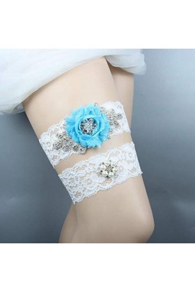 Jarretière en Cristal de Mariage,Accessoires de Mariage jarretière en Dentelle-Violet 5pcs_L,Jarretière en Dentelle avec Orne