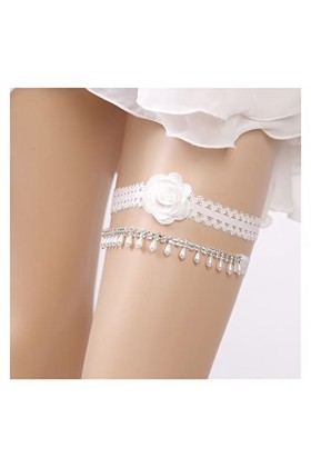 Robe de mariée mariée jarretière ceinture boucle de jambe en dentelle pour femme élastique boucle de cuisse fleur sexy coule