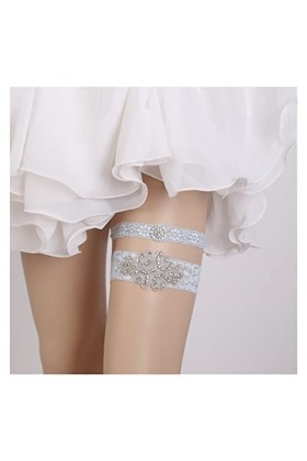 COLIFAS Mariage Nuptiale Porte-Jarretelles en Dentelle Extensible Costume Robe de Demoiselle dhonneur de Bal Couleur : Beig