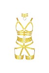 Harnais de Lingerie complet pour femmes Style Punk gothique Cage complète porte-jarretelles sangle de poitrine taille réglabl