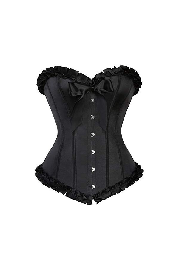 TTCI-RR Bustiers et Corsets Garniture Overbust Corset à Volants et Bustier Lacent Boned Taille Cincher Lingerie Outwear Linge