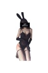 Sous-vêtements dune seule pièce de fille de lapin noir, sous-vêtements sexy de fichier ouvert dune seule pièce de corset, c