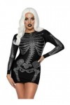 Leg Avenue- Rhinestone Skeleton Dress Adult Sized Costumes, Women, 86928 00101, Noir, S