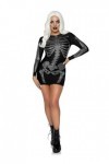 Leg Avenue- Rhinestone Skeleton Dress Adult Sized Costumes, Women, 86928 00101, Noir, S