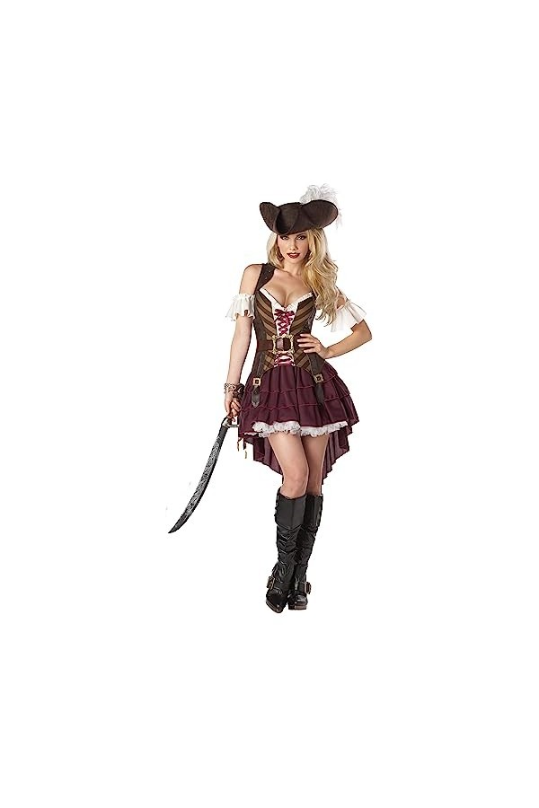 California Costume - 01164 - Costume Swashbuckler - Femme - Multicolore marron/blanc - S